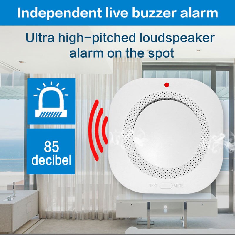 433MHz Wireless Smoke Detector Sensor Alarm Smoke Fire Sensitive Detector Home Security Alarm Fire Equipment Smokehouse