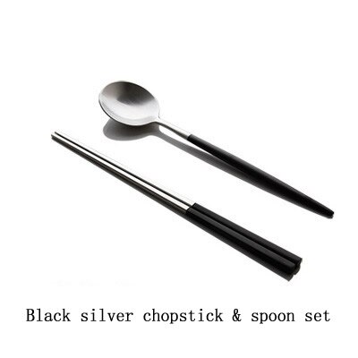 Stainless Steel Chopsticks Tongs Metal Chopsticks Set Square Chopsticks Food Grade Dinnerware Household Sumpits Tableware 4pairs: black silver set