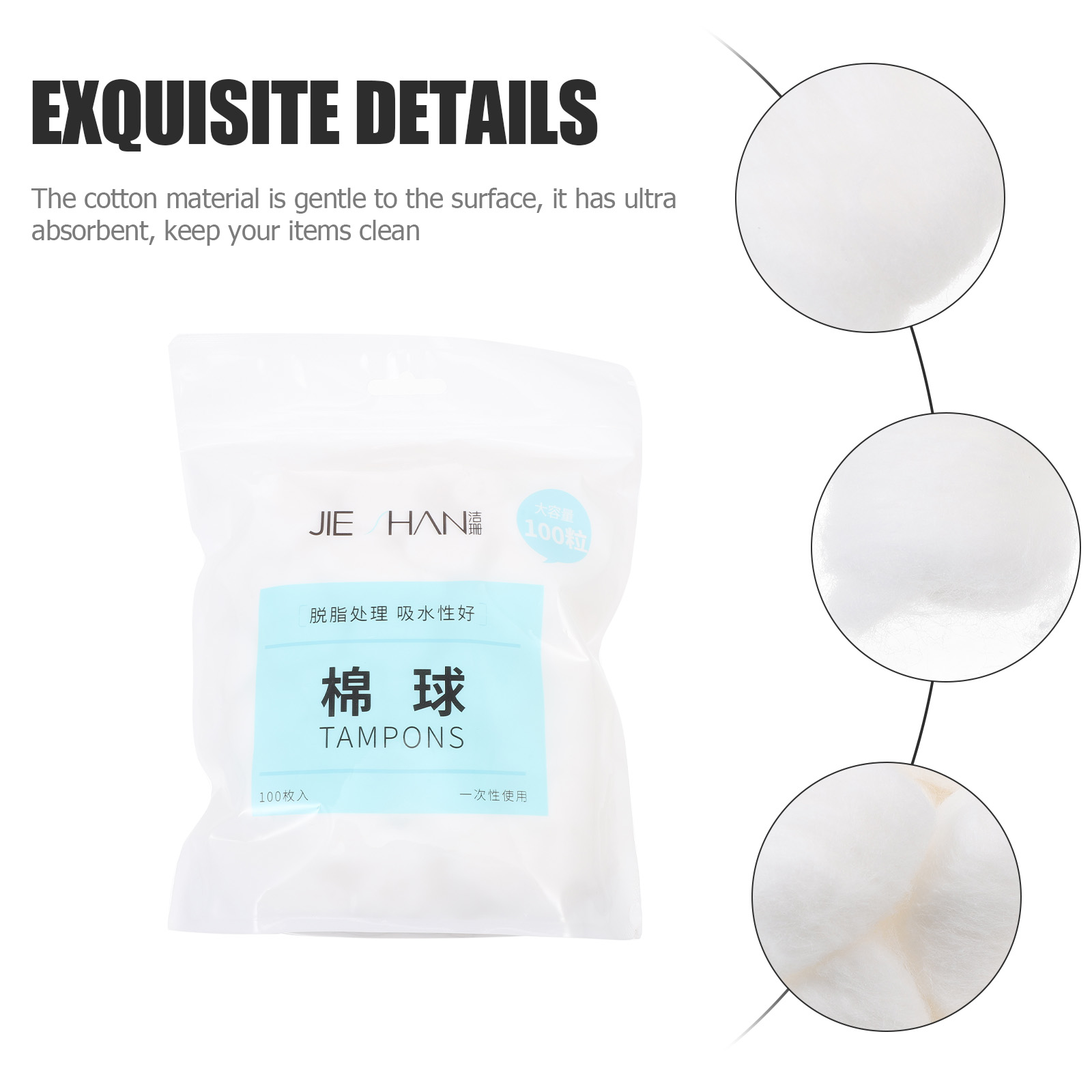 200Pcs Non Degreasing Salon Cotton Balls Cupping Store Cosmetic Cotton Balls