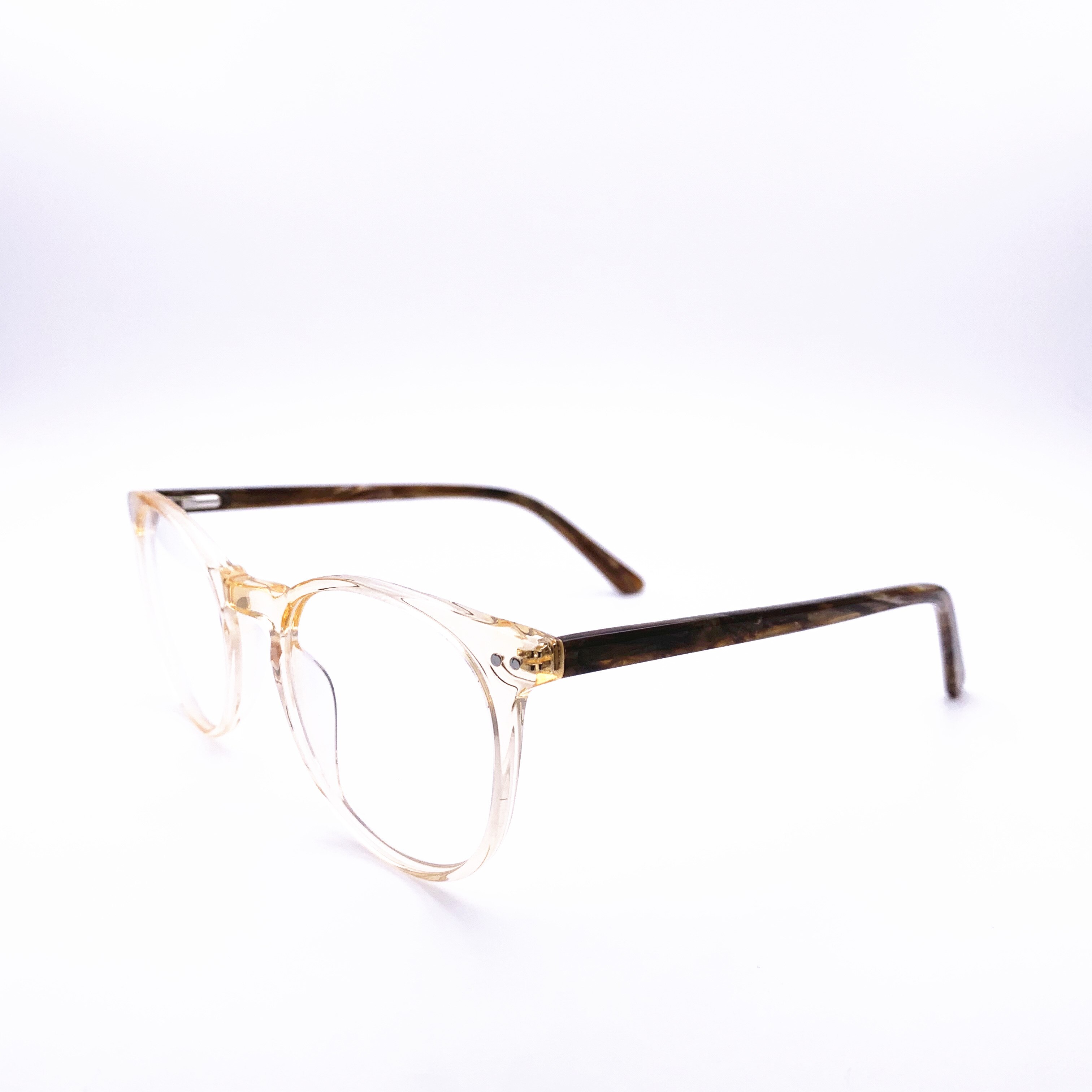 Belight Optical Women Transparent Brown Spring Glasses Frames Optical EyeGlasses Prescription Eyewear 044