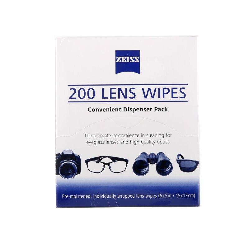 Zeiss Microfiber Lens Wipes Pre-moistened Coated Precision Lenses Eyeglass Camera Screen Lens Cleaning Cloths(pack of 200)