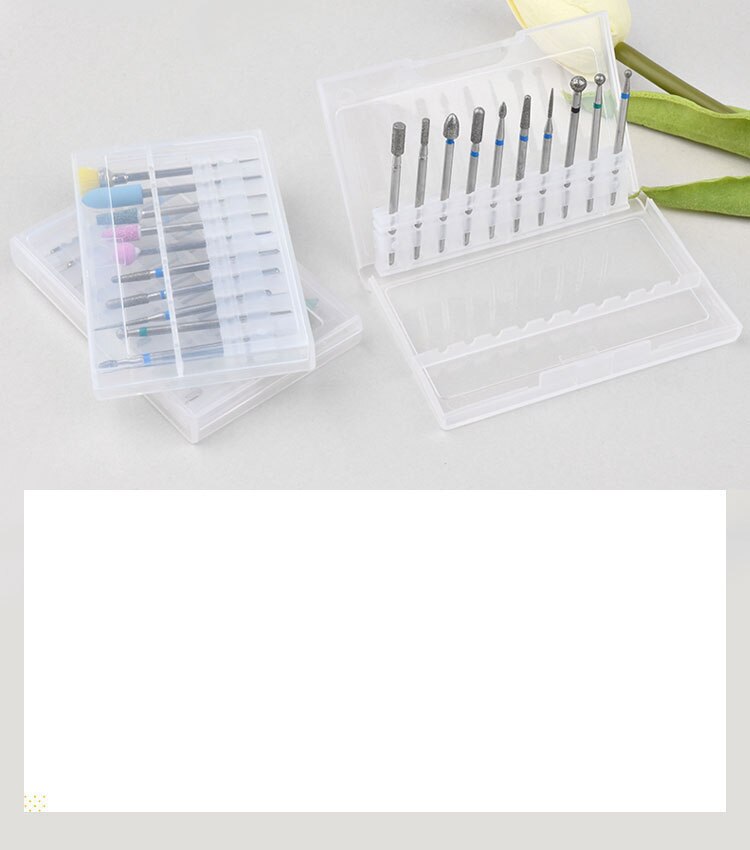 10 Stks/doos Nail Cone Tip Keramische Boren Elektrische Cuticle Schoon Rotary Voor Manicure Pedicure Slijpen Hoofd Sander Tool