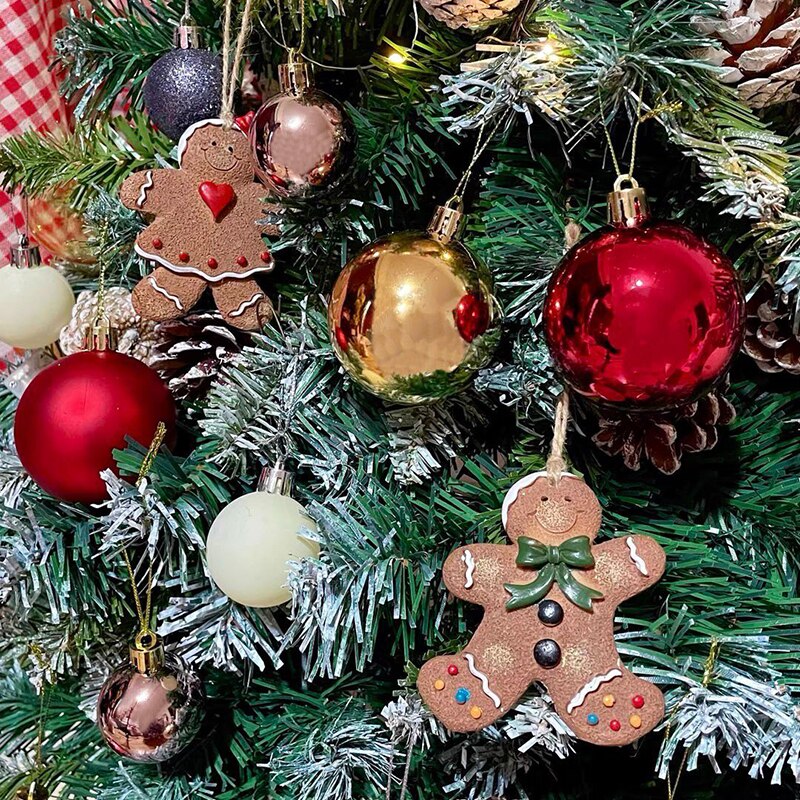 Gingerbread Man Hangers Kerstboom Ornamenten Zachte Hars Gingerbread Man Cookie Voor Thuis Xmas Jaar Party Opknoping Decor