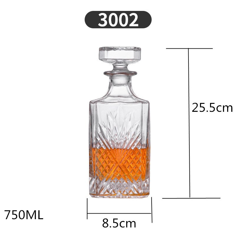 Luxe Glazen Karaf Fles Wijn Fles Whisky Karaf Alcohol Container Schenker Wijn Karaf Vodka Crystal Glas Home Bar: 3002