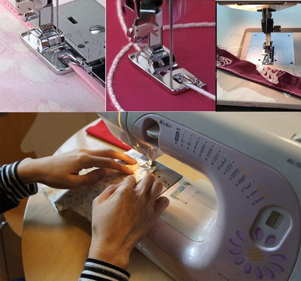 Prensatelas para máquina de coser con dobladillo enrollado estrecho, para coser Singer Brother Babylock Euro-Pro Janome Kenmore con vástago bajo
