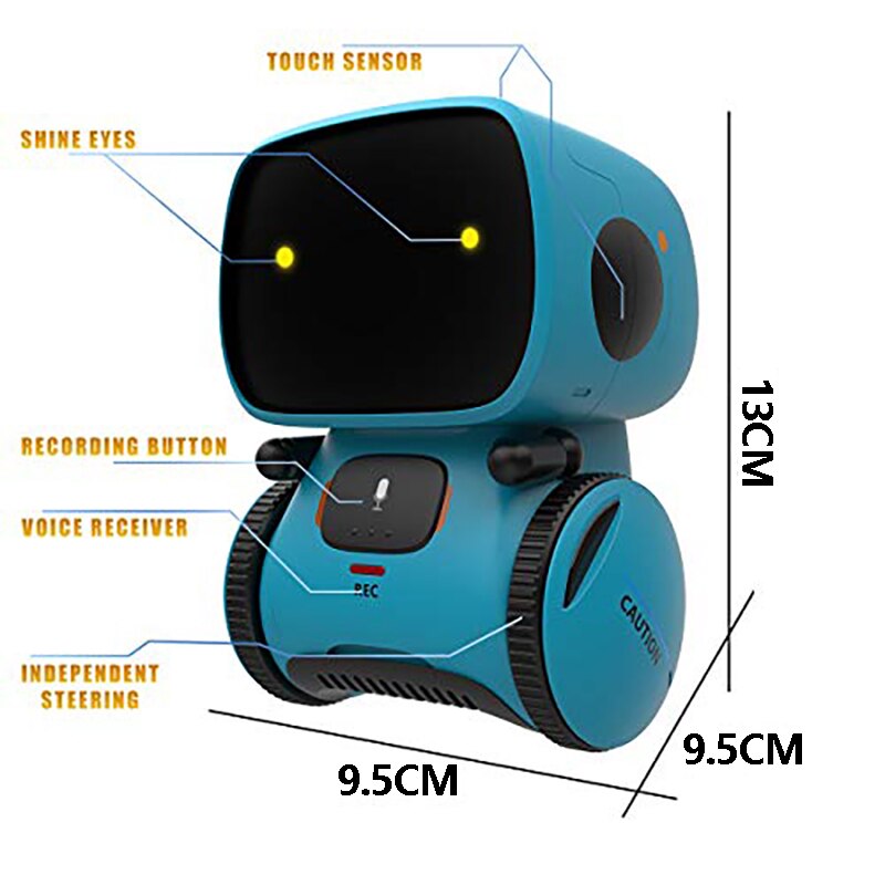 Inglese di Ballo Intelligente Robot Giocattolo Blu Cantare Duplicare Record di Tocco di Controllo di Controllo di Voce di Regali Per Bambini Age3 +