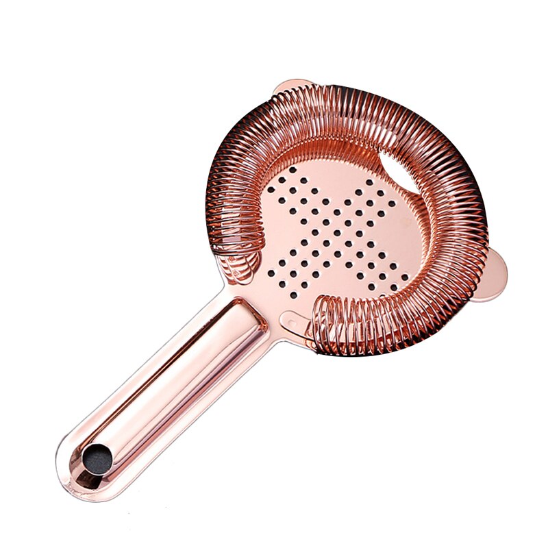 Bar Strainer Stainless Steel Cocktail Strainer Sprung Cocktail Shaker Mixed Drink Bartender Bar Tools: Rose Red 2