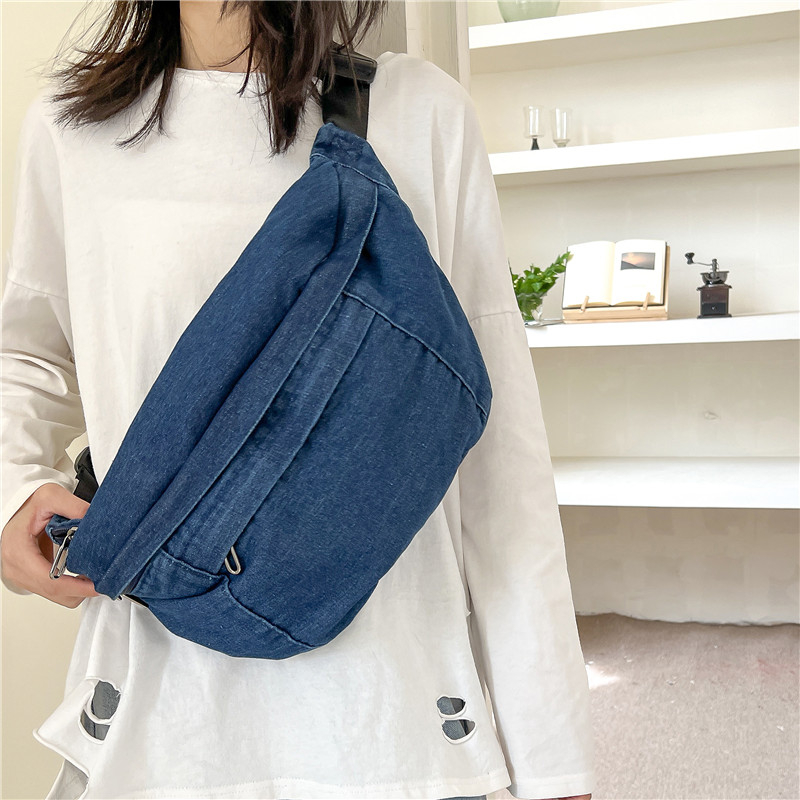 Damentaschen im Angebot 2023, hochwertige, vielseitige Denim-Hüfttaschen für den Herbst, einfache, trendige, leichte und lässige Brusttasche
