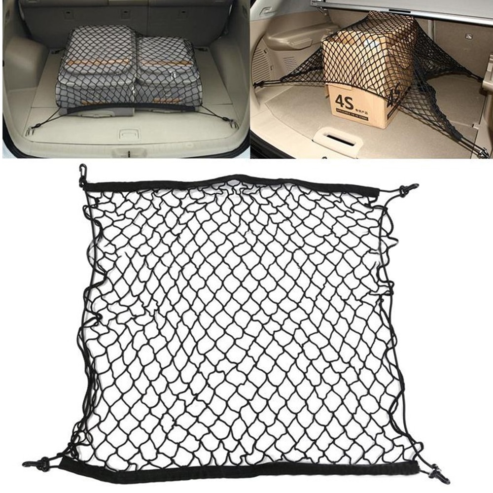 Filet De Rangement Pour Coffre De Voiture – Taille 80 × 60 Cm Extensible, Compatible Renault, Dacia, Citroën, Peugeot, VW, Etc.