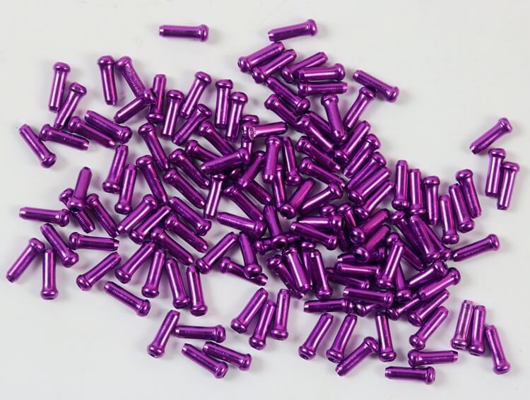 50Pcs Bike Cable End Caps Aluminium Rem Shifter Inner Cable Tips End Cap Crimps Fietsen Derailleur Shift Draad adereindhulzen: Purple