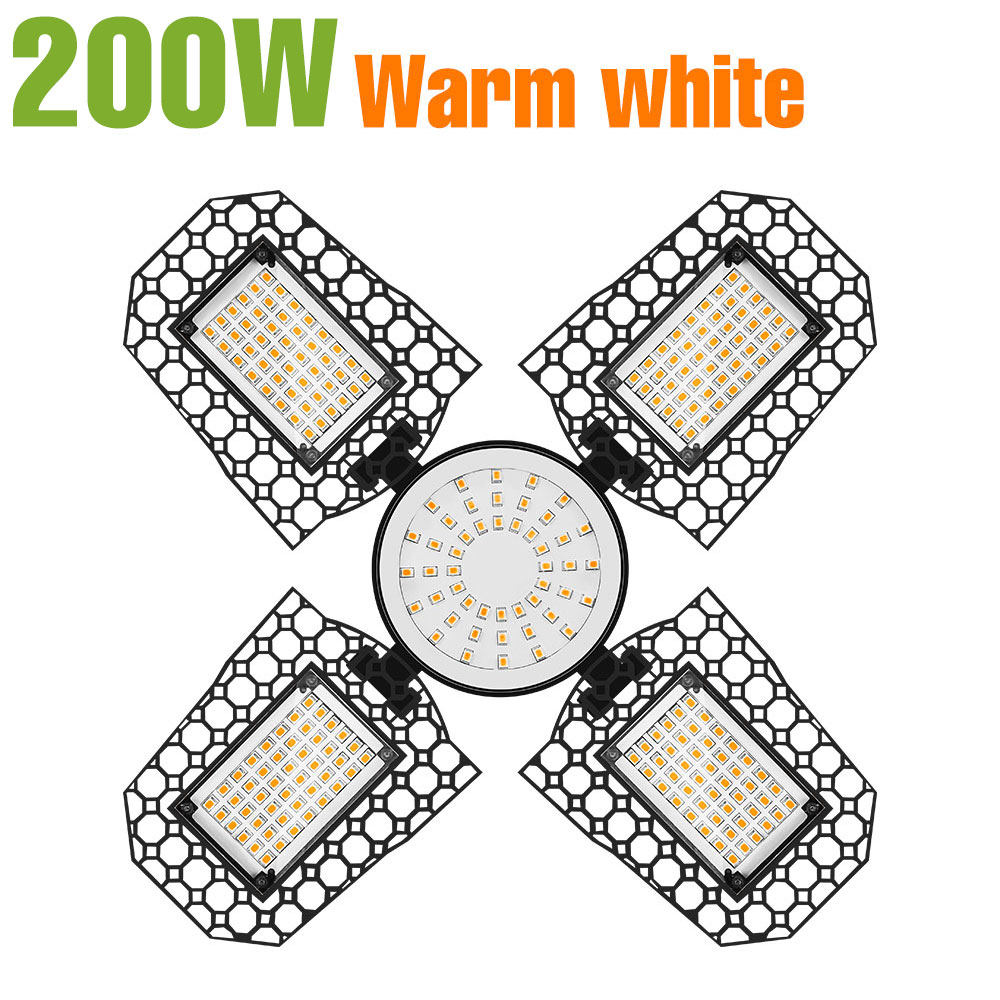 200w led-garagepære  e27/e26 lamper 100w deformerbar foldbar til hjemmelager 150w værksted, kælder  ac85v-265v 3000k/6000k: Gul
