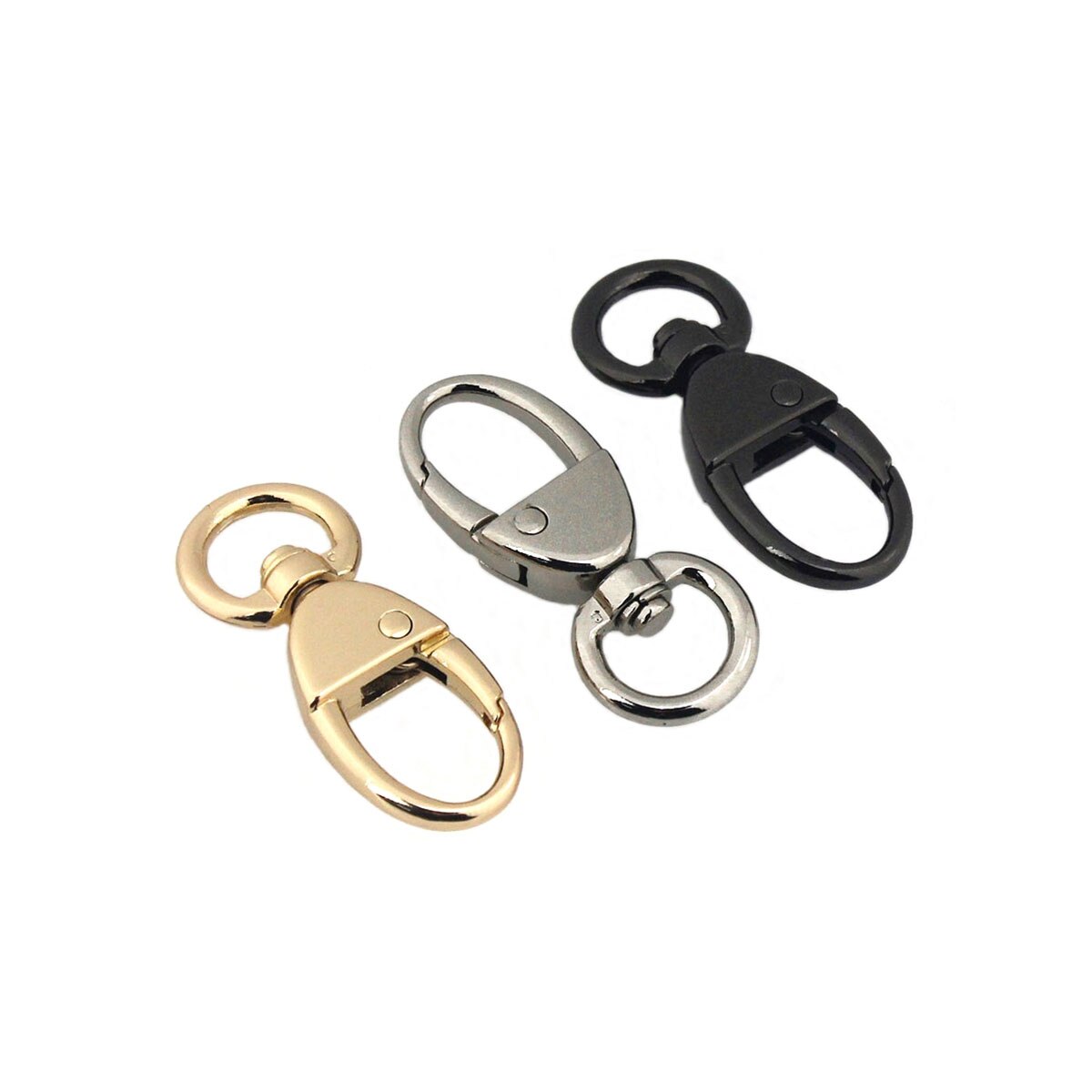 1Pcs Metal Stijl Swivel O-Ring Oog Karabijnhaak Trigger Sluitingen Clips Voor Diy Leather Craft Bag riem Riem Singels Sleutelhanger 12Mm