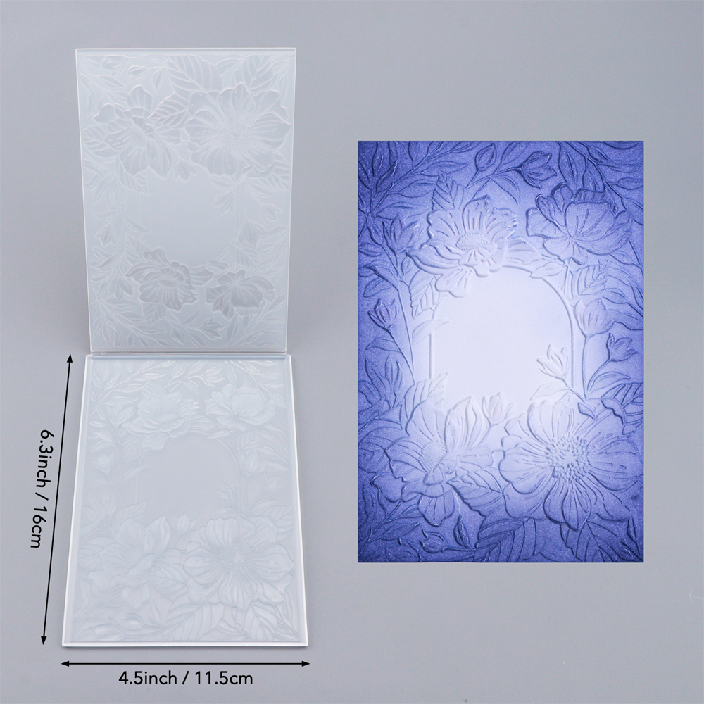 2025, neue 3D-Prägeordner, Sonnenblume, Liebe, Herz, Kranz, Folienordner für DIY, Sammelalbum, Weihnachten, , Papierkarten, Basteln: Tiefe Blau