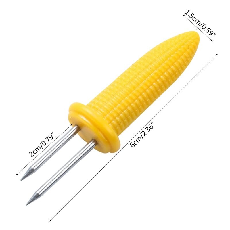 Corn Cob Holders BBQ Grill Prongs Grips Forks Party Food Skewers Dog Meat Kitchen Tool Outdoor Barbecue Accessory