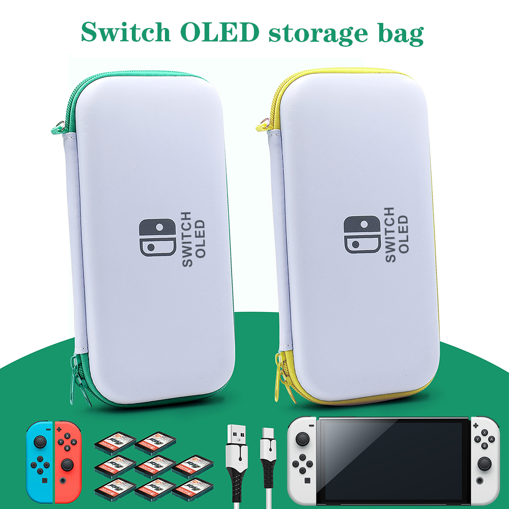 Switch OLED Storage Carry Bag Accessories Kit PC Clear Cover Case Screen Protector With Analog Grips for Nintendo Switch OLED