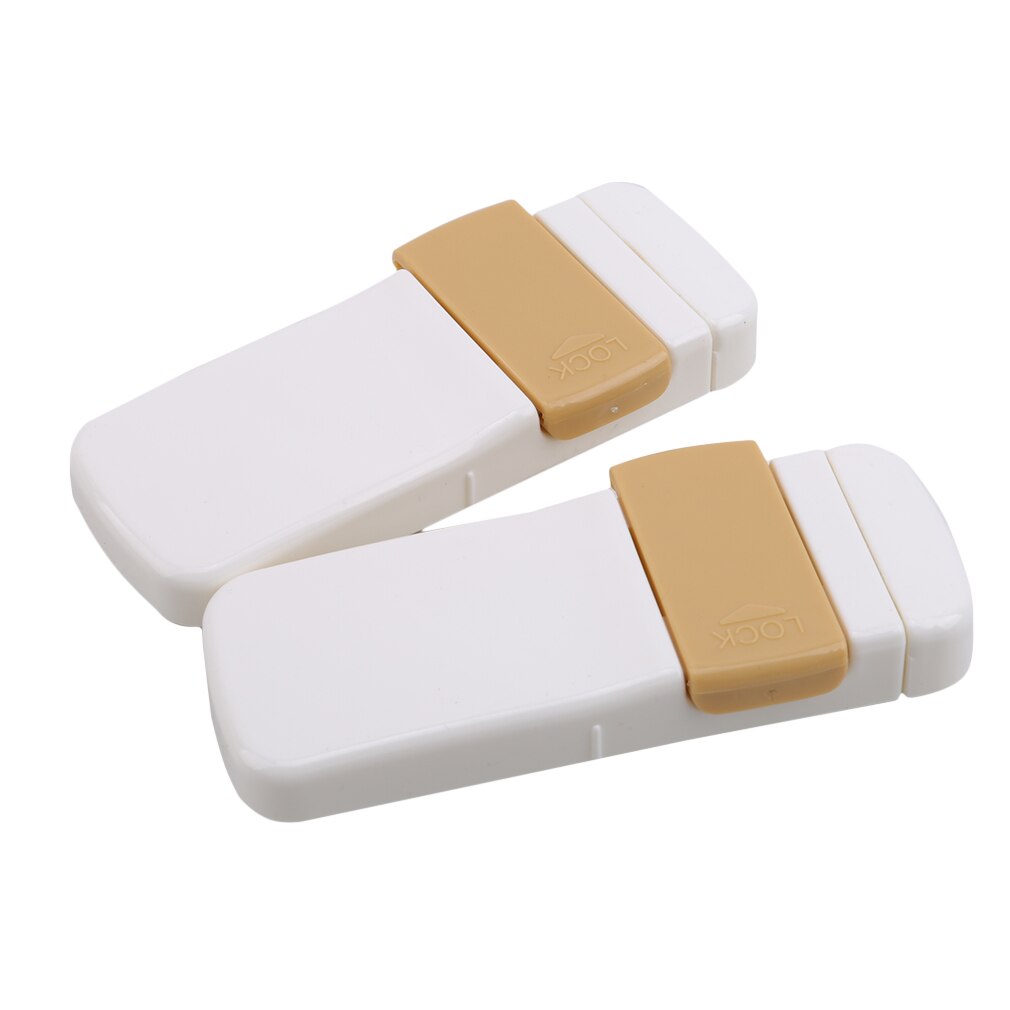 2pcs/set Baby Safety Drawer Locks Children Security Protection Lock For Cabinet Door Kids Safety Lock Securite Infant Room Stuff: Khaki