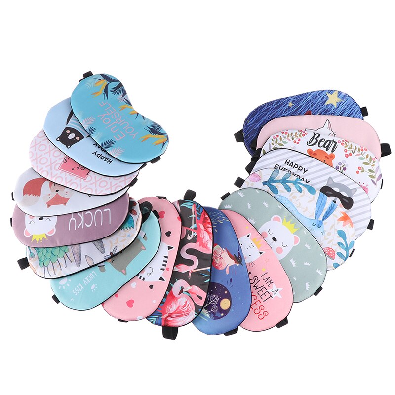 Dessin animé masque de couchage drôle Eye patch masque de sommeil mignon coton cache-yeux voyage oeil bande aide au sommeil enfants bandeau