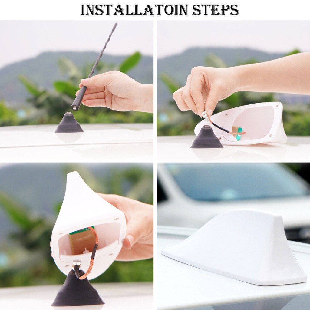 Auto-haaienvin-antenne, voor Nissan Leaf 2019-2023 Autodak Haaienvin-antenne Radio FM-signaal Autoradio-antenne Kleine antenne, auto-accessoires,Silver