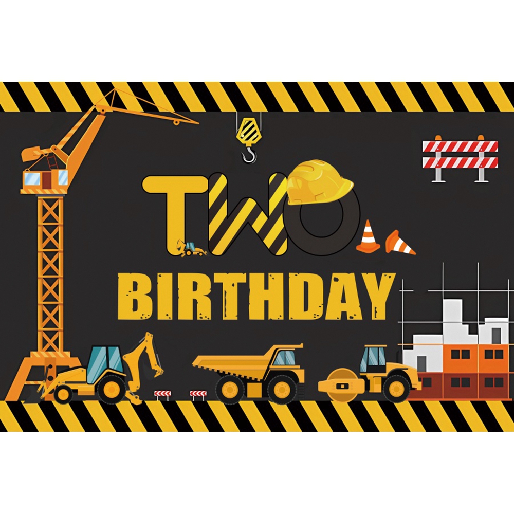 Excavator Truck Photo Backdrops Boy Birthday Construction Background Party Decor Photography Prop Photocall Photo Studio