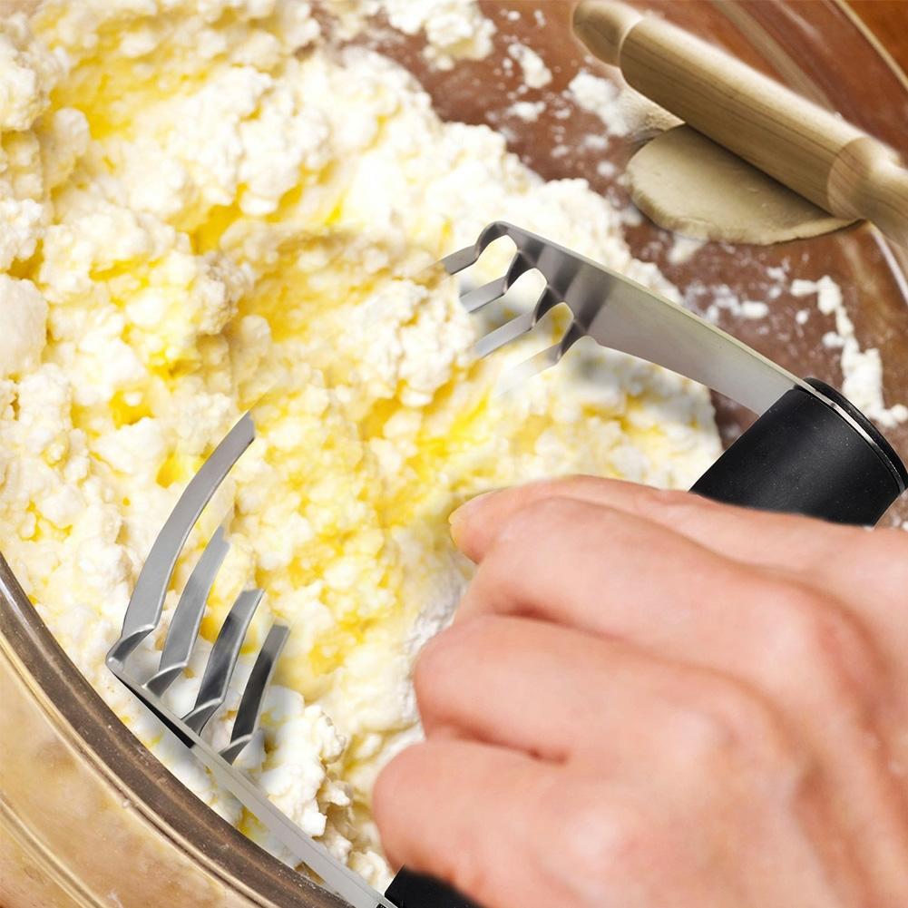 Adeeing Pastry Cutter Stainless Steel and Plastic Round Hand Dough Scraper, Kitchen Ergonomic Baking Dough Blender
