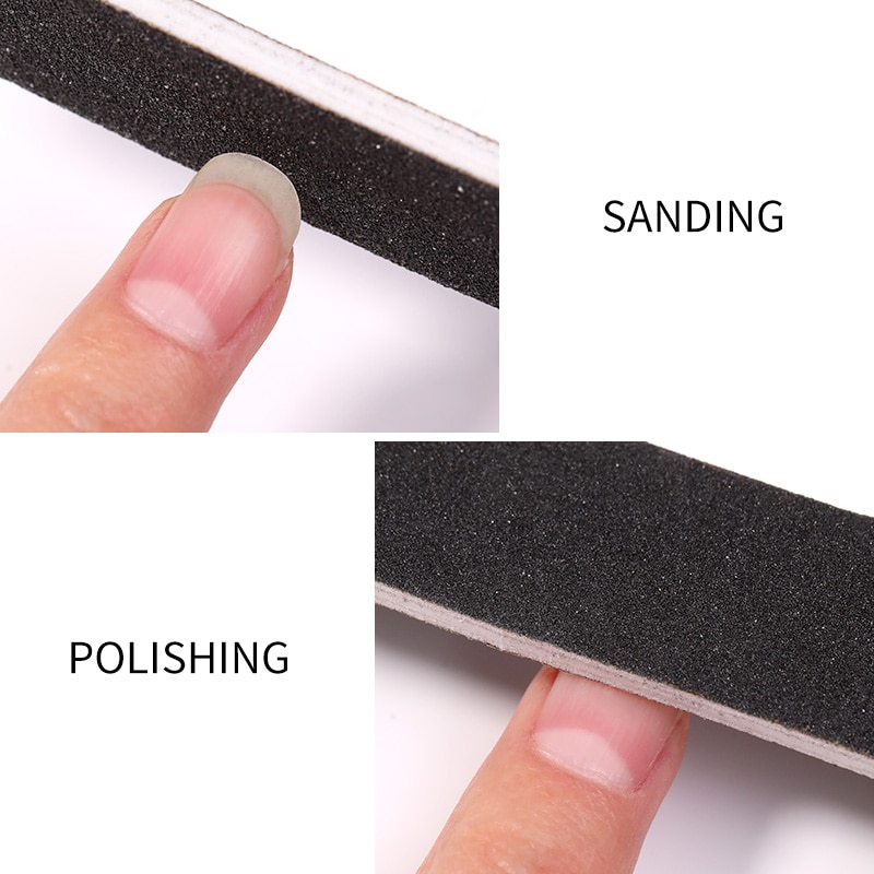 5/10/20/50/100 Pcs Black Mini Nail Files Set Washable Grinding Polishing Sanding Buffer Nail Art Manicuring Tools