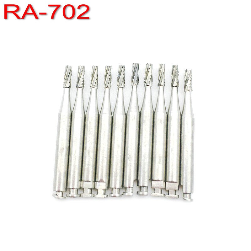 Fresas dentales de carburo de tungsteno de acero, para pestillo de baja velocidad, tipo RA-05, RA-06, RA-07, RA-08, RA-35, RA-558, 10 Uds.: RA-702