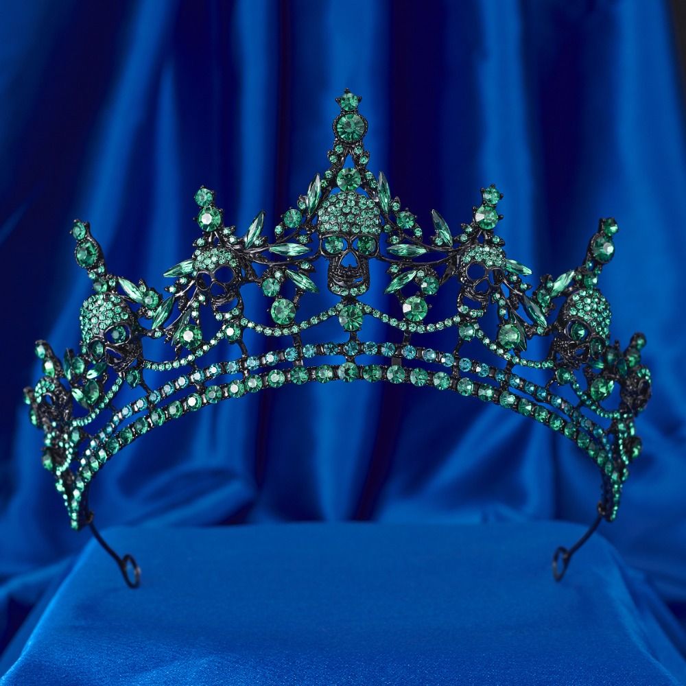 Couronne de Tête de Mort Gothique en Plastique pour ixd'Halloween, Bandeau de Sauna, Sorcière, Noir, Mascotte, Pièce, Décorations, Dame: Couleur or