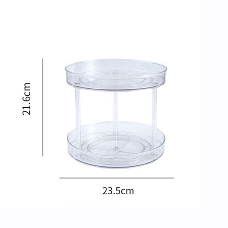 Round Rotating Condiments Storage Rack Double-Layer Condiments Turntable Spice Container Kitchen Supplies Organizer Storage Rack: small double layer