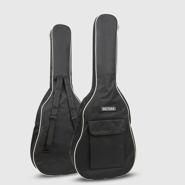 40/41 Inch Oxford Fabric Acoustic Guitar Gig Bag Soft Case 5mm Cotton Double Shoulder Straps Padded Guitar Waterproof Backpack: Black