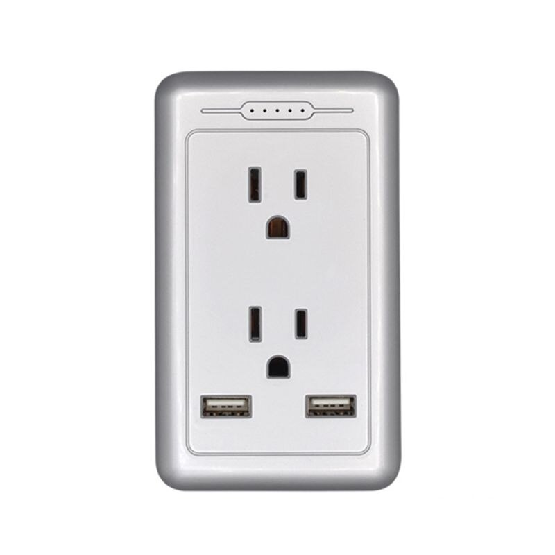 US Wall Panel Outlet with Dual USB Charger Electrical Socket Duplex Receptacle Socket for Home Room Use: Silver