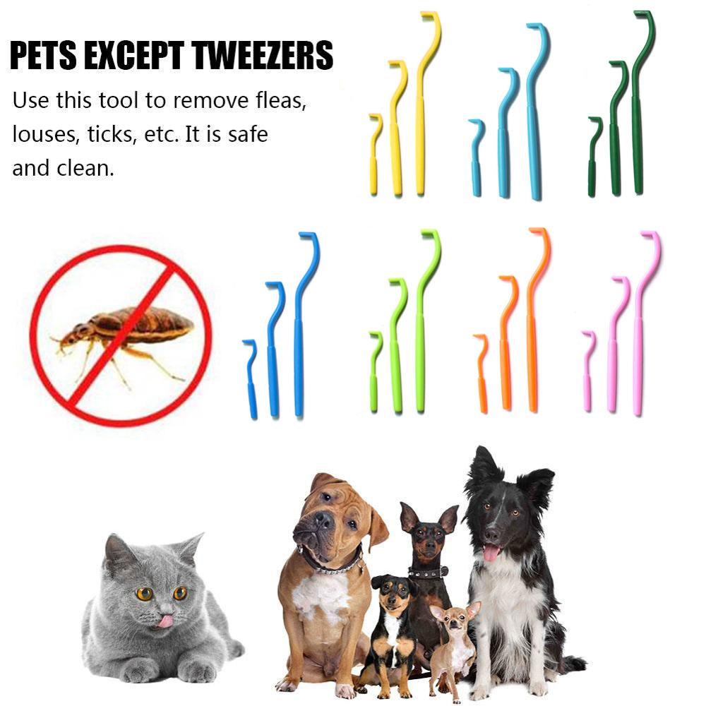 3pcs/lot Pet Cats Dog Tick Removal Tool Flea Louse Clipper Dual Teeth Cleaning Mites Twist Hook Remover Pet Supplies