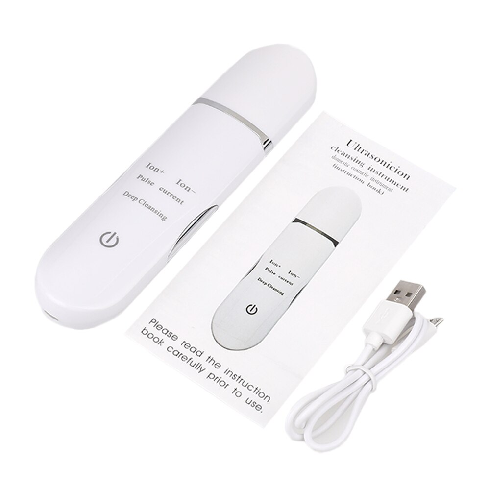 Ion - Import and Ion + Export Ultrasonic Skin Scrubber EMS Peeling Shovel Facial Pore Cleaner Face Skin Scrubber Lift Machine: No Box