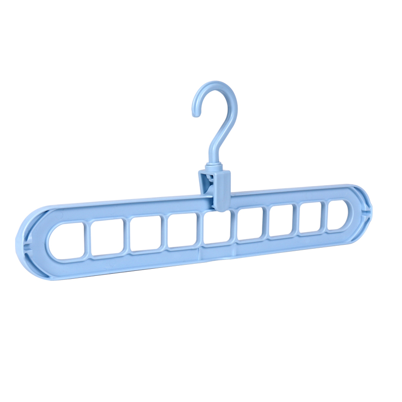 5PCS/Lot Clothes Hanger Multi-port Support Circle Clothes Drying Racks 9 Hole Rotating Multifunction Plastic Scarf Storage Rack: Blue