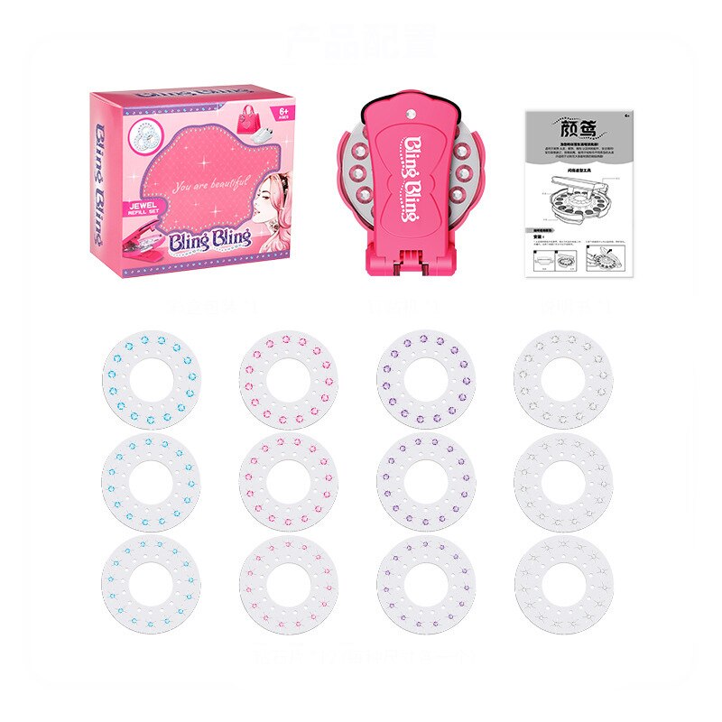 180 Gems Blingers Deluxe Set Toy Pretend Play Jewel Refill Set DIY Girls Hair Styling Tool Diamond Sticker Toys: 180 Full Gems Set