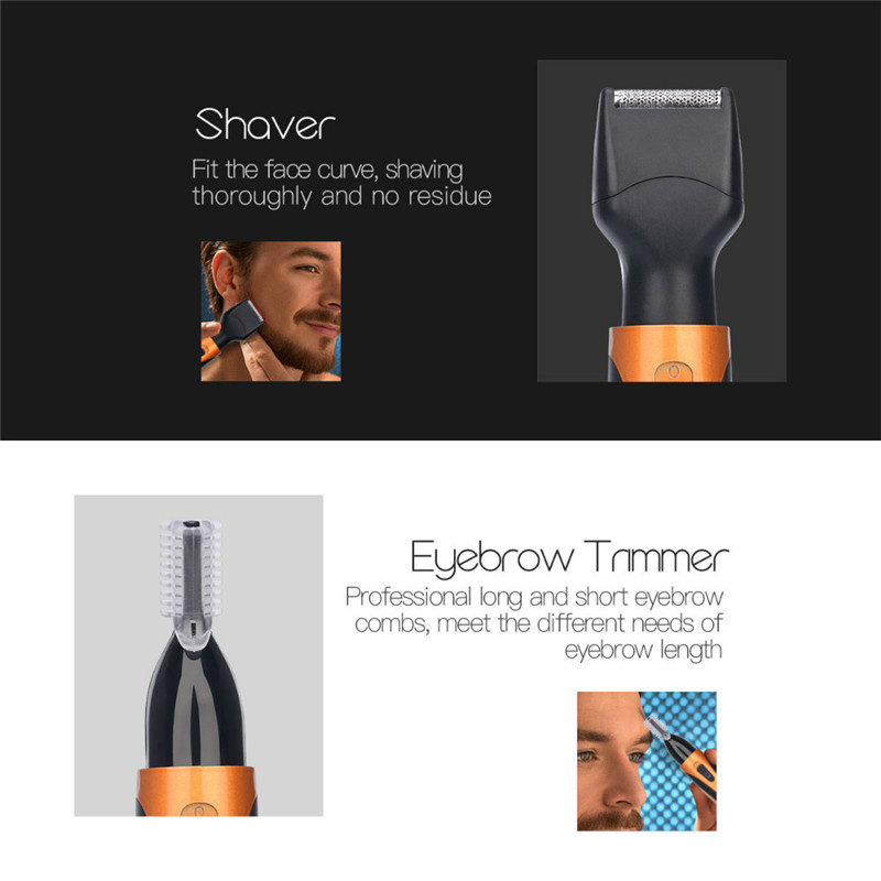 Multifunctionele 4 In1 Elektrische Neus Haar Trimmer Hair Cut Clipper Kit Oor Neus Groomer Scheerapparaat Veilig Gezichtsverzorging Scheren Cut voor Mannen