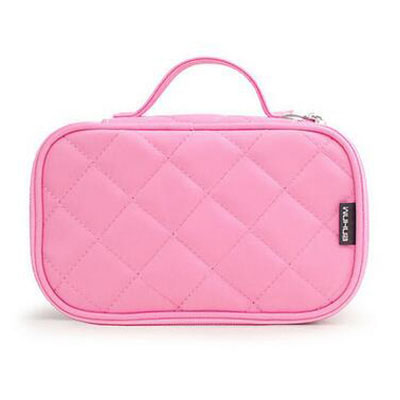 Soomile kupplungen kosmetik taschen frauen nylon make-up Veranstalter Reise make up Lagerung Fall Schönheit neue Toiletry Tasche mit Spiegel: L pink