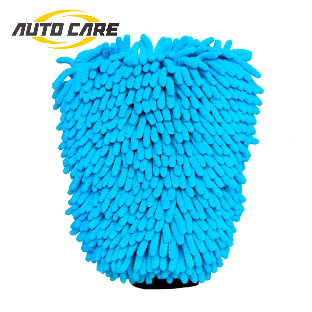 2 In 1 Microfiber Chenille Auto Wassen Mitt/Handschoen Blauw Groen Oranje 3 Kleuren Beschikbaar Nu Car Cleaning Pad