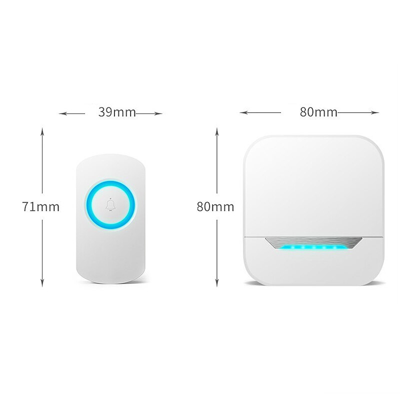 Wireless Doorbell Waterproof Chimes Wireless Kit with LED Flash Wireless Doorbells for Home US Plug