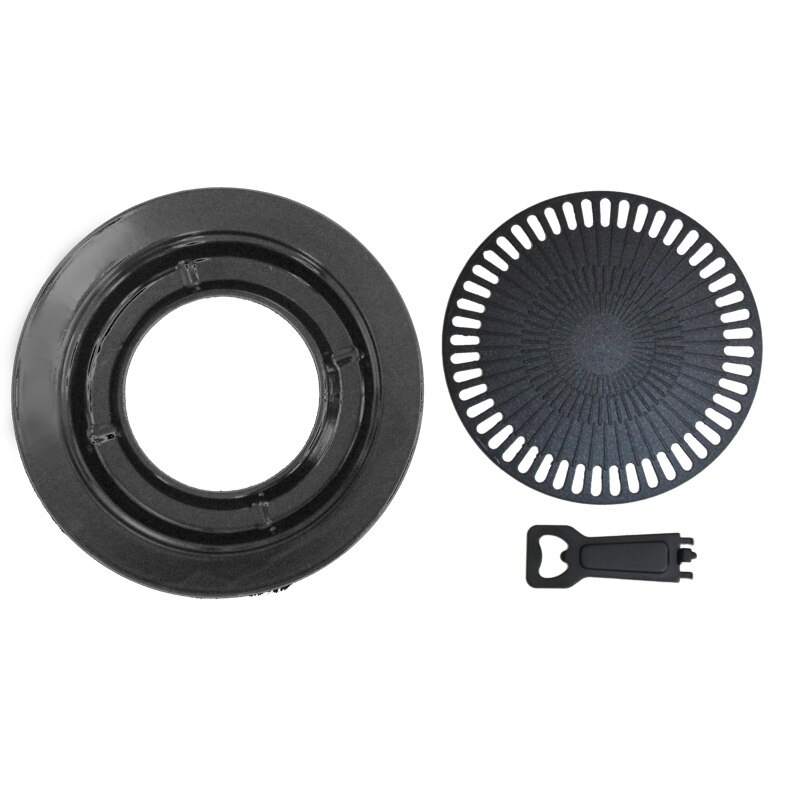 D32cm Smokeless Barbeque Grill for Household Gas Stove Indoor Black Stove Top Grill Porcelain Enameled Brazilian Grill Pan