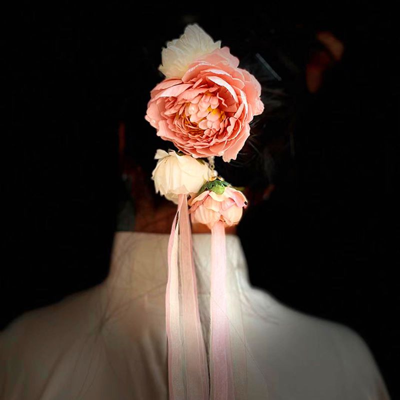 Chinesische hanfu-haarspange mit quaste für damen, vintage-blumenhaarnadel, kopfschmuck