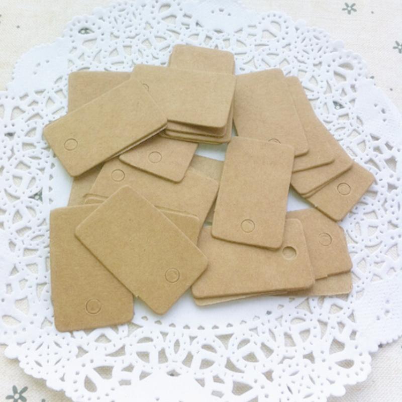 100Pcs Kraft Papier Tags Met Snaren Hang Tags Kledingstuk Tags Voor Candy/Cookies Display Verpakking Label kaart