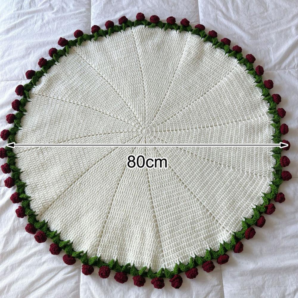 DIY Crochet Rose Bouquet Blanket Kit - Unfinished Handmade Flower Throw for Craft Lovers, Home Decor & Making(80cm, Yarn )