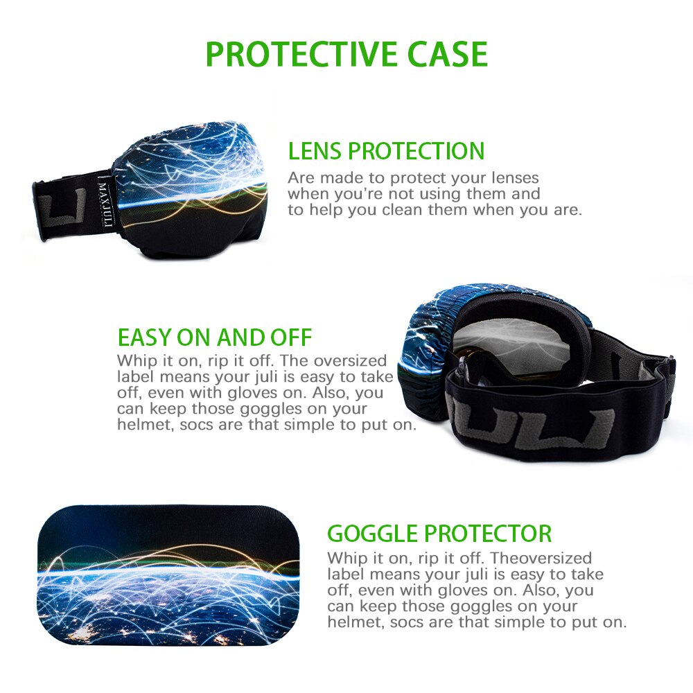 MAXJULI Goggle Abdeckung Mikrofaser Schutzbrille Schutz, Ideal für Schnee Ski Brille Overcover 3000