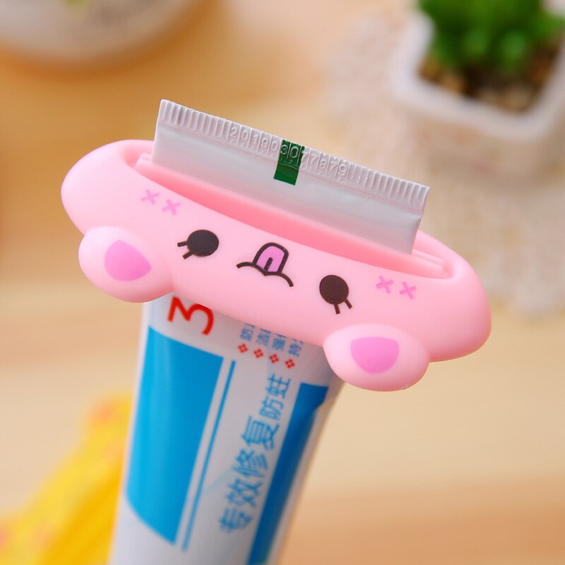 5/3/2/Pcs Cute Cartoon Squeeze Toothpaste Device Toothpaste Dispenser Facial Cleanser Squeezer Clip Bathroom Accessories