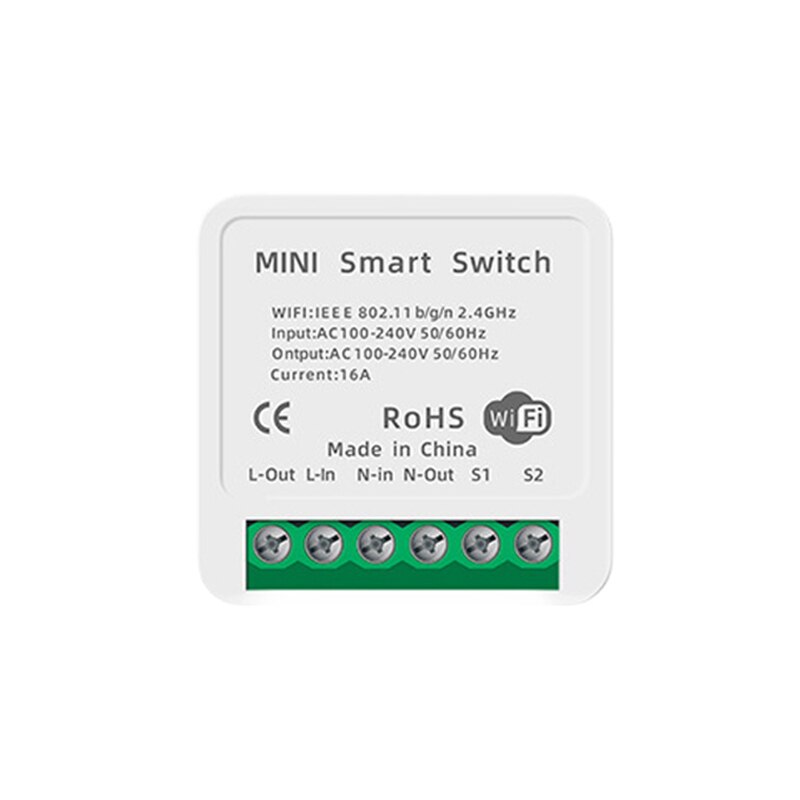 16A MINI Wifi Smart Switch Timer Wireless Switches Smart Home Automation Compatible With Tuya Alexa Google Home: Default Title