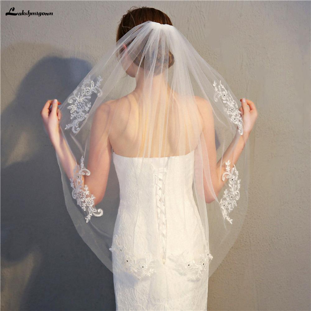 Spitze Hochzeit Schleier Braut Schleier Elegante Strass Haar Zubehör Hearwear Heardress für Taufe Hochzeit Kommunion