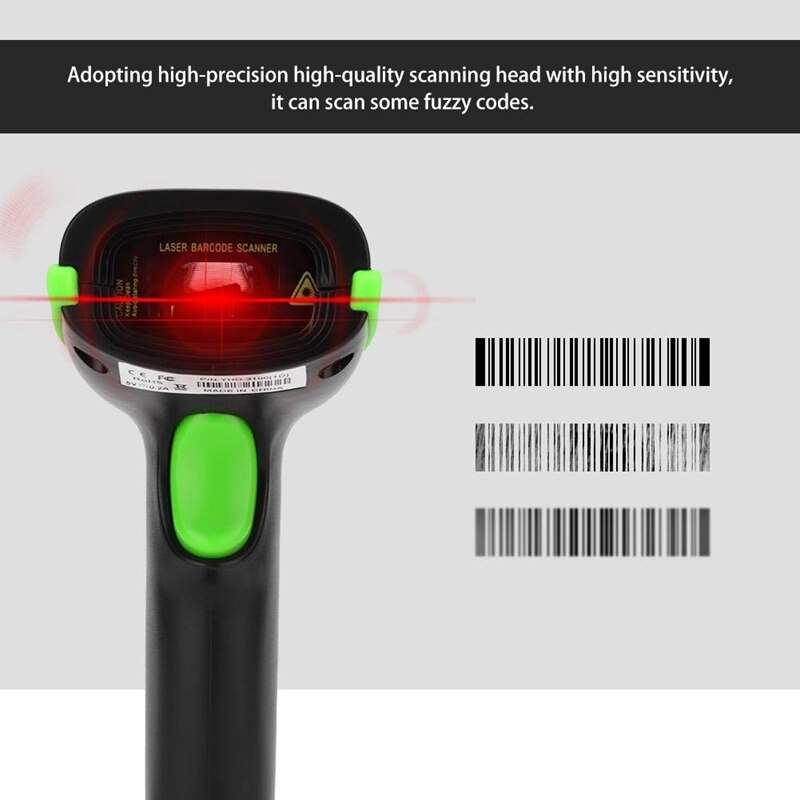 YHD-5100 Barcode Reader with 2.4G Wireless USB Cable, Compatible with IOS/Android/Windows Systems