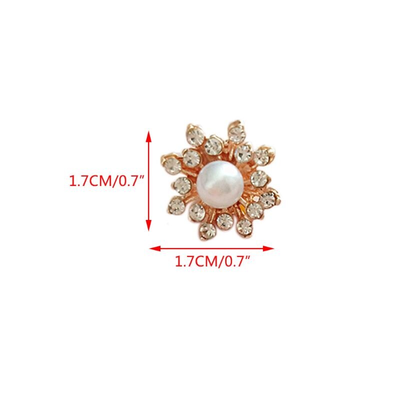 10 st rhinestone faux pärla snöflinga knappar flatback plätering diy hantverk dekor 2 xpc
