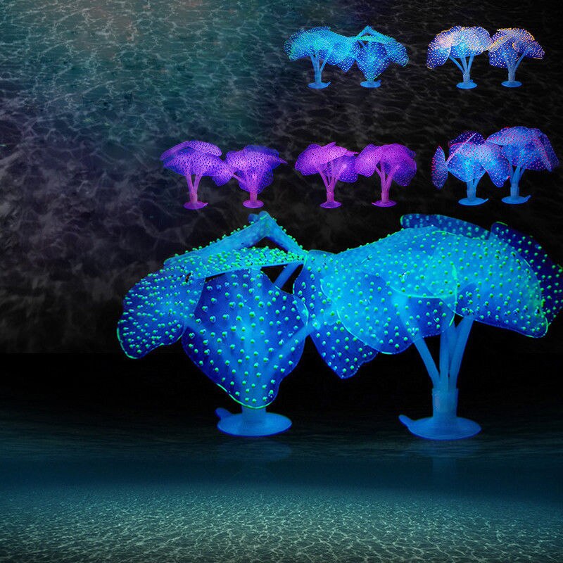 Pecera Artificial de silicona brillante para acuario, plantas de Coral, ornamento subacuático, accesorios de decoración de paisaje acuático