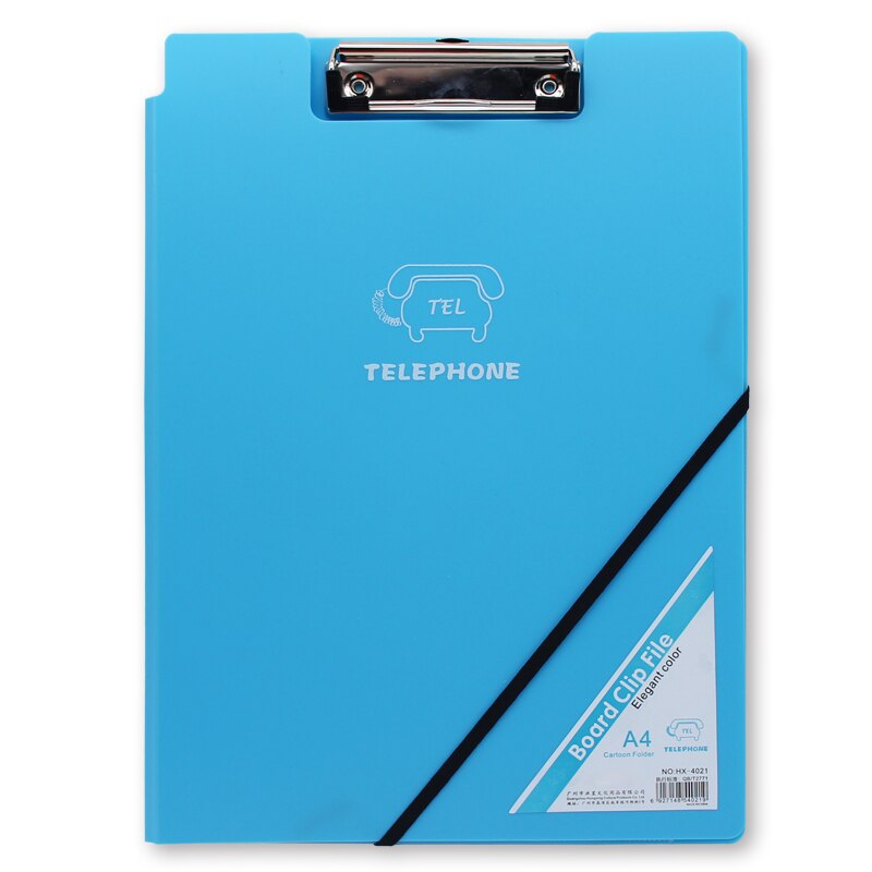 A4 File Folder Clipboard Writing Board Memo Plywood Double Clip Test Paper Storage Rack School Supplies Office Stationery: Blue